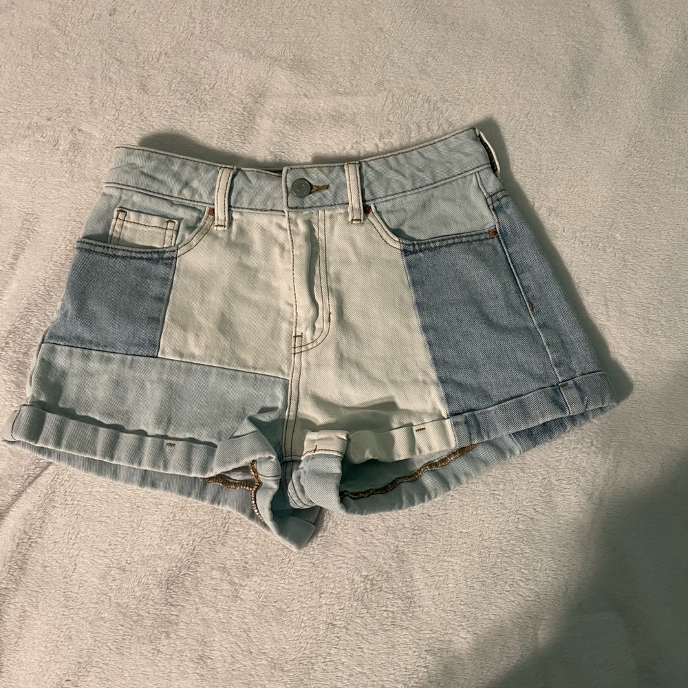Pacsun patchwork denim shorts 25